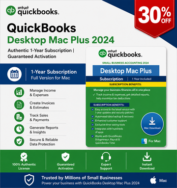 QuickBooks Desktop Mac Plus 2024 – Authentic 1-Year Subscription | Guaranteed Activation