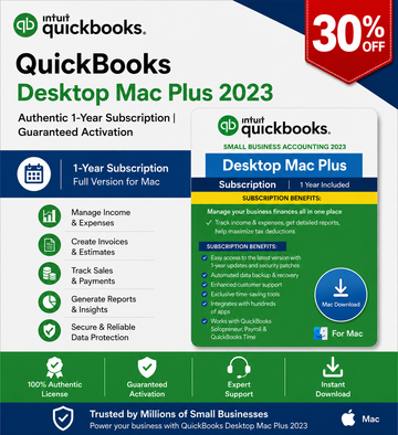 QuickBooks Desktop Mac Plus 2023 – Authentic 1-Year Subscription | Guaranteed Activation