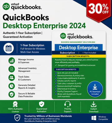 QuickBooks Desktop Enterprise 2024 – Authentic 1-Year Subscription | Guaranteed Activation