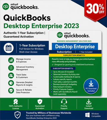 QuickBooks Desktop Enterprise 2023 – Authentic 1-Year Subscription | Guaranteed Activation
